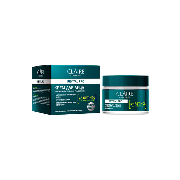 Крем для лица Claire Cosmetics REVITAL PRO Обновление и Глубокое Увлажнение 50 мл