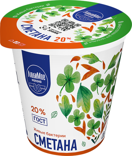 

Сметана Любимое Молоко 20% 300 г