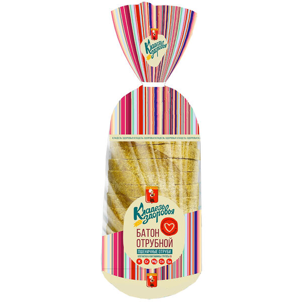 Батон Кладезь здоровья с пшеничными отрубями 200г