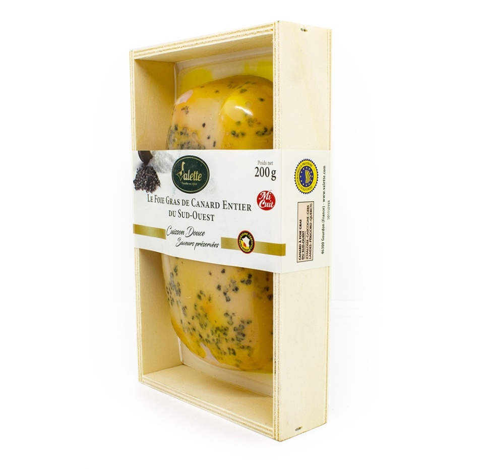 

Фуа-гра Valette утиная Igp цельная в деревянной коробке 200г, Франция
