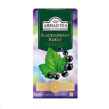 Чай черный Ahmad Blackcurrant burst со вкусом и ароматом смородины в пакетиках, 25х1.5г