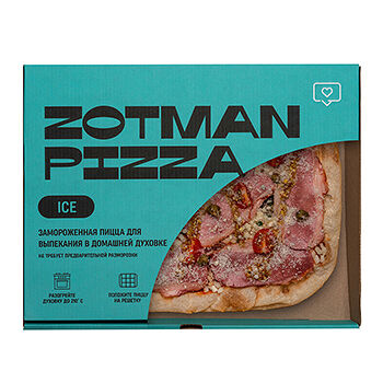 Пицца Зотман Ветчина и грибы замороженная 420 г, Россия