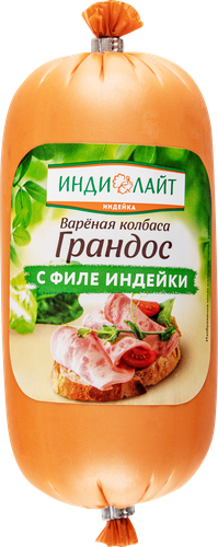 

Колбаса вареная Индилайт Грандос с филе индейки 400 г