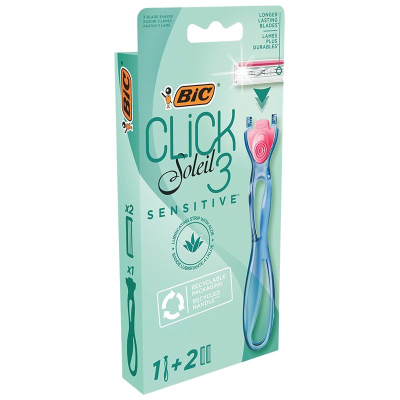 

Женская бритвенная система Bic Click 3 Soleil 1 ручка 2 сменные кассеты