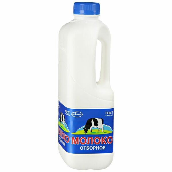 Молоко Экомилк цельное отборное пастеризованное 3.4-4.5%, 900мл