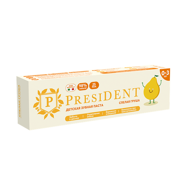 Паста зубная детская  0-3 Спелая груша 32 г President