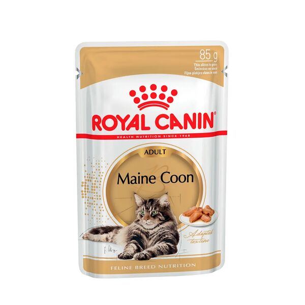 Корм для кошек влажный Royal Canin Maine Coon, мясо, кусочки в соусе