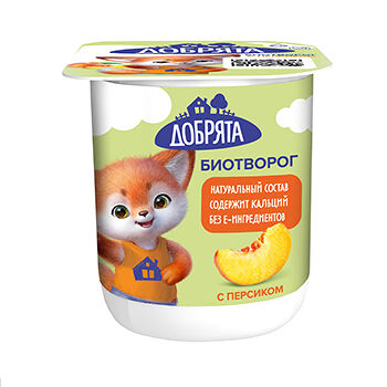 Биотворог Добрята персик 4,2% Несвижский завод детского питания 100г Беларусь