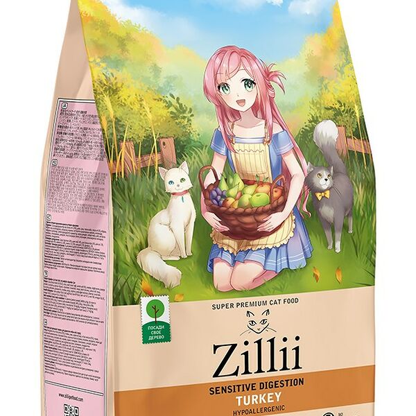ZILLII Sensitive Digestion Индейка для кошек 2 кг