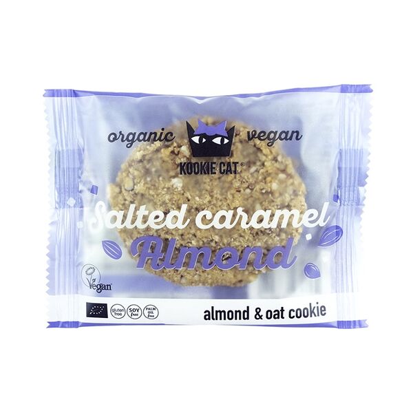 Печенье безглютеновое Kookie cat Миндаль-Солёная карамель (веган) 50 г, Болгария
