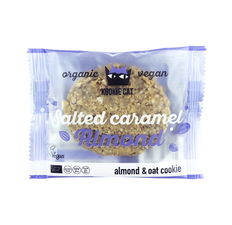 

Печенье безглютеновое Kookie cat Миндаль-Солёная карамель (веган) 50 г, Болгария