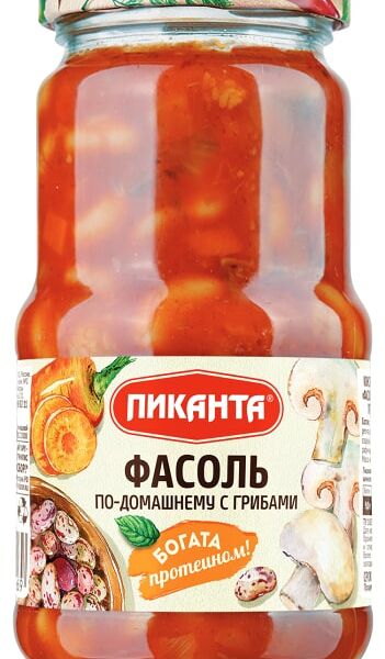 Фасоль Пиканта по-домашнему с грибами 470г