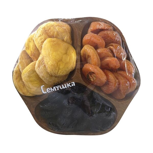 Подарочная тарелка Семушка с курагой, черносливом и персиком