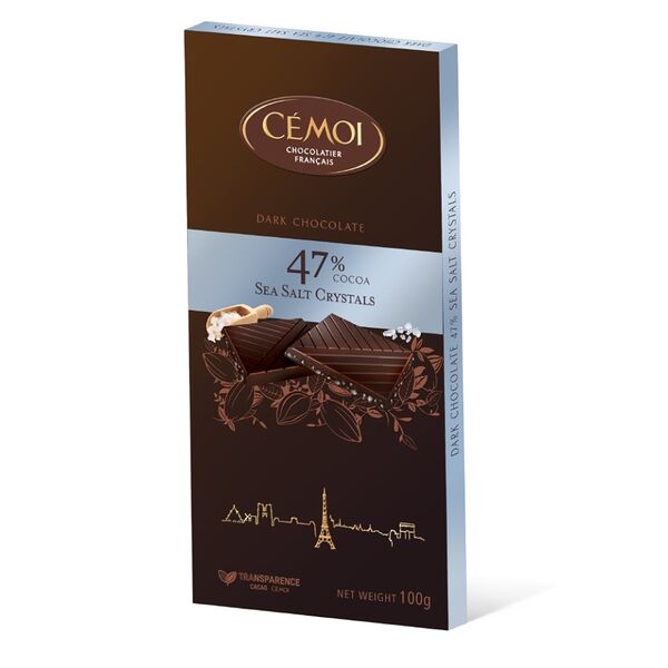 Шоколад Cemoi Горький с кристаллами морской соли 47%