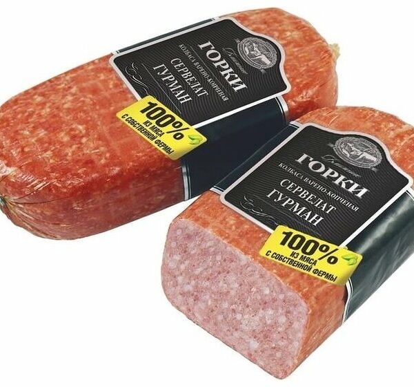 Колбаса варено-копченая Ближние горки Сервелат Гурман