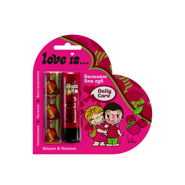 Набор Бальзам для губ + Жевательная резинка Love is... Вишня&Малина, 12.6 г