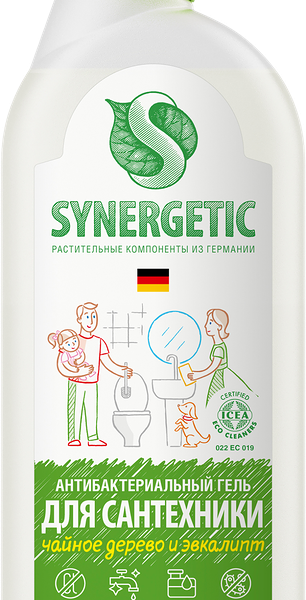 Гель для мытья сантехники SYNERGETIC биоразлагаемое с чайным деревом и эвкалиптом