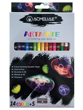 Набор для рисования Acmeliae ArtMate 15 двусторонних карандашей + точилка