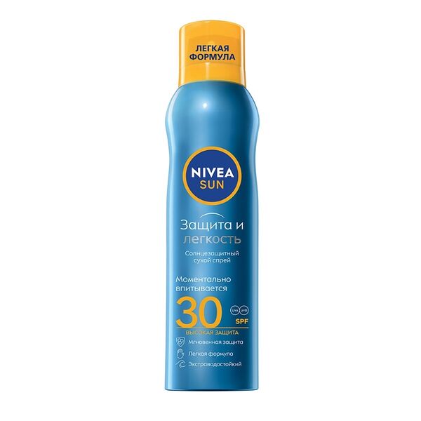 Спрей солнцезащитный Nivea Sun Защита и легкость сухой SPF 30 200 мл