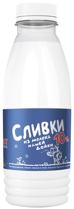 

Сливки из молока Нашей дойки пастеризованные 10% 450 мл
