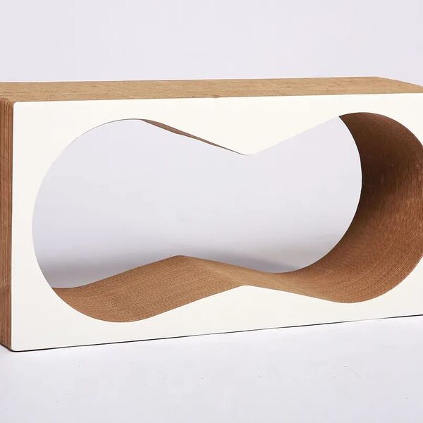 Когтеточка Тумяу Аквариум для кошек картонная, белый, 77 х 37 х 22 см