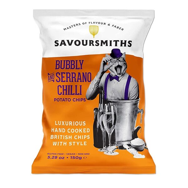 Чипсы картофельные Savoursmiths со вкусом просекко и перца чили серрано (без глютена) 150 г