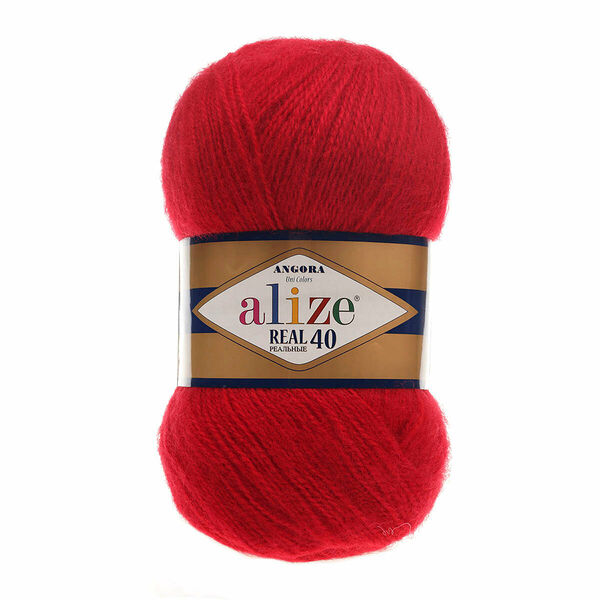 Пряжа ALIZE 'Angora real 40' 100 гр. (40% шерсть, 60% акрил)(56 красный)