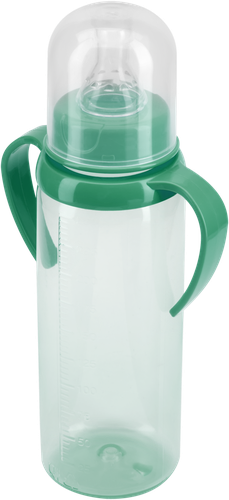 

Бутылочка для кормления КУРНОСИКИ 250мл с ручками и силиконовой молочной соской, с 6 месяцев, Арт. 11133