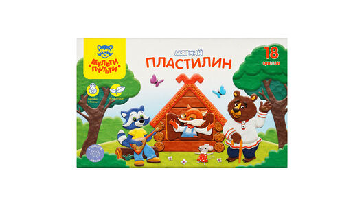 Пластилин Мульти-Пульти Енот в сказке 18 цветов 216 г