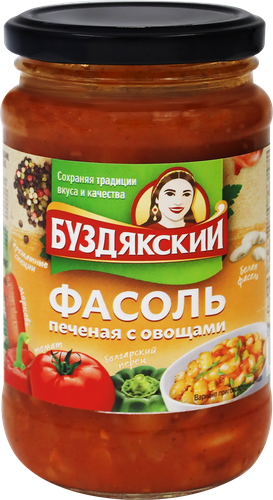 

Фасоль Буздякский печеная с овощами 350 г