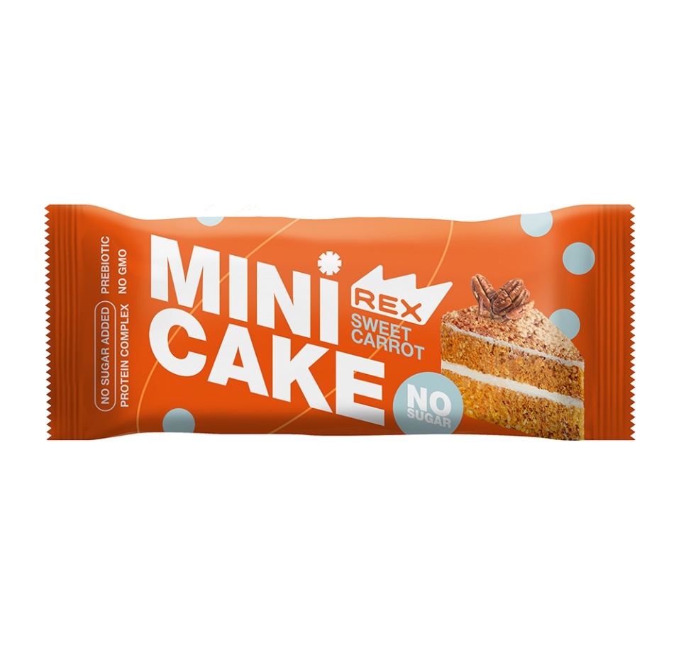 

Пирожное протеиновое Protein Rex Mini cake Морковный тортик 40 г