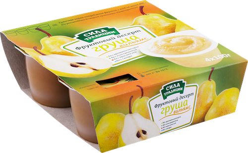 Десерт фруктовый Сила традиции Груша, 4х100 г