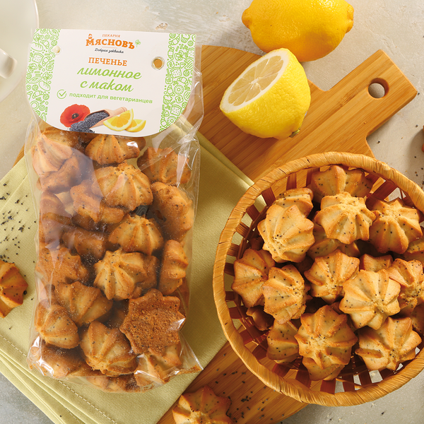 Печенье МясновЪ Пекарня лимонное с маком, постное 300 г
