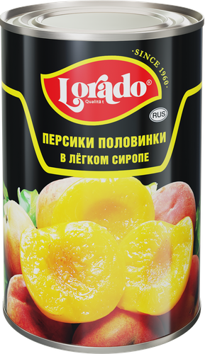 

Персики в легком сиропе Lorado половинки 425 г