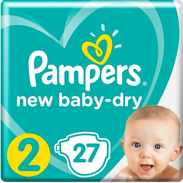 Подгузники для новорожденных Pampers New Baby-Dry 2 размер / 4-8кг 27шт