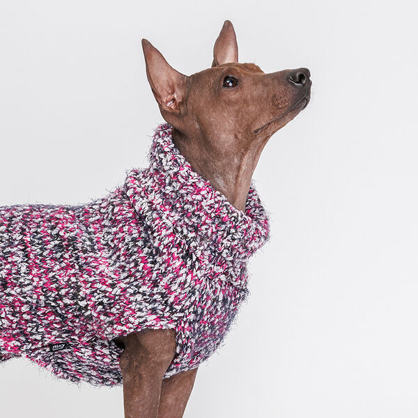 Свитер вязаный для собак, 35 см, сине-фиолетовый