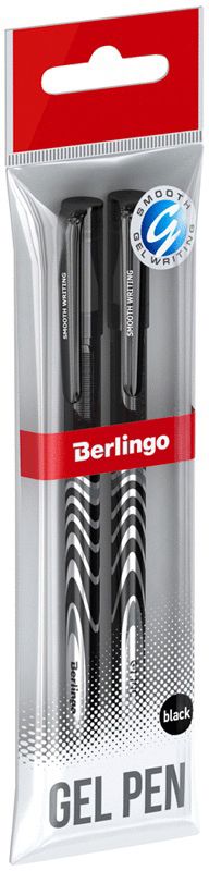 

Ручки гелевые черные Berlingo G-Line 2 шт