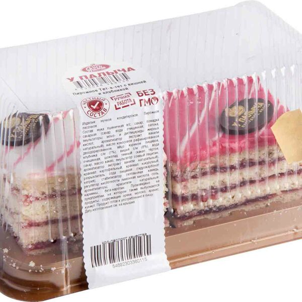 Пирожное У Палыча Тет-а-тет с вишней и клубникой