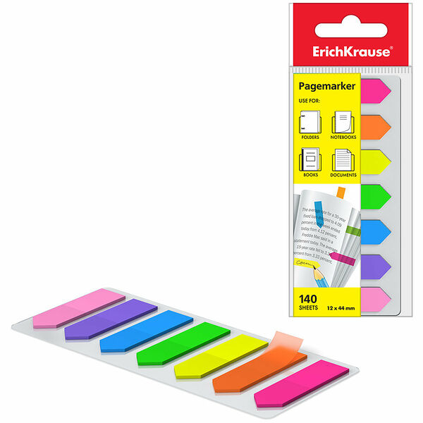 Закладки Neon Arrows (Неон Эрровс) пластиковые 7 цветов ТМ Erich Krause (Эрих Крауз)