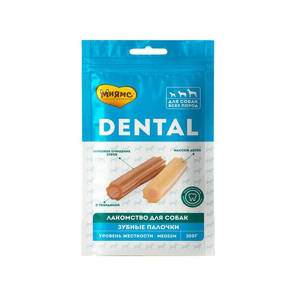 Лакомство для собак Мнямс DENTAL Зубные палочки с говядиной