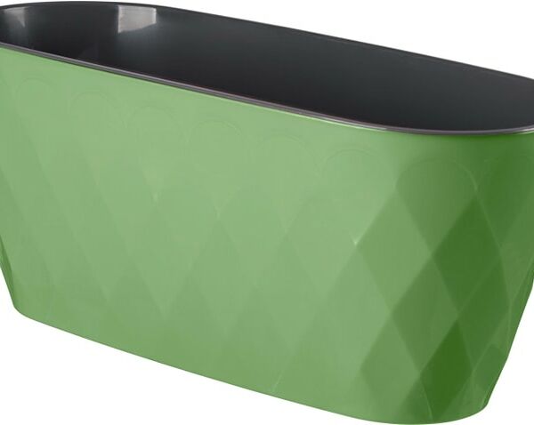 Горшок для цветов IdiLand Laurel с дренажной вставкой зеленый 35.4*15.2*15см 5л