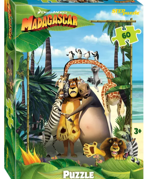 Мозаика puzzle 60 Мадагаскар  3 DreamWorks Мульти арт 81188