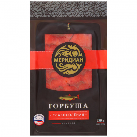 

Горбуша слабосолёная Меридиан ломтики, 150 г
