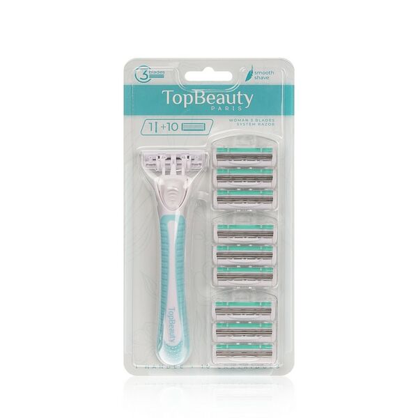 Женский станок для бритья TopBeauty + сменные кассеты 10шт