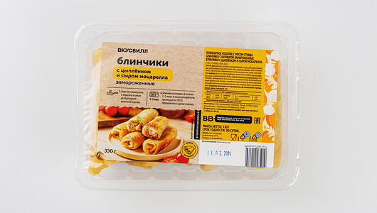 Блинчики с цыпленком и сыром Моцарелла, замороженные