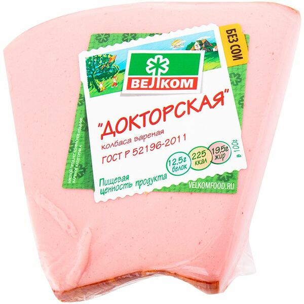 Колбаса варёная Велком Докторская высший сорт