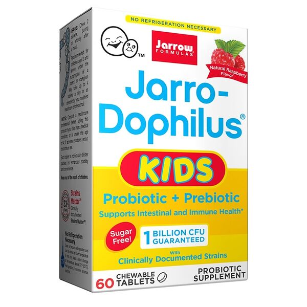 Jarrow Formulas Kids Probiotic + Prebiotic таблетки жевательные Малина 60 шт