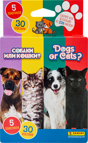 

Блистер с наклейками Panini Собаки или кошки