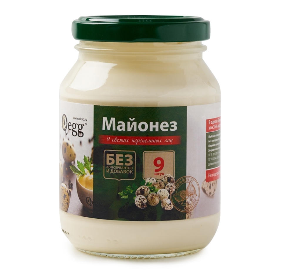 

Майонез классический Qegg на перепелиных яйцах 50% без добавок и консервантов, 220 г