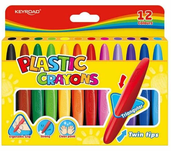 Восковые мелки Keyroad двусторонние, 12 цветов